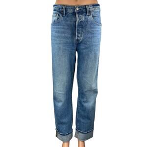 Levi's Women's Blue High Waisted Button Fly Straight Leg Denim Jeans Pants Sz 30